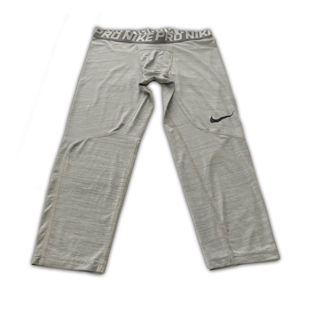 Mens Nike Pro Compression Training Tights Heather Gray Dri-Fit Full Length Large